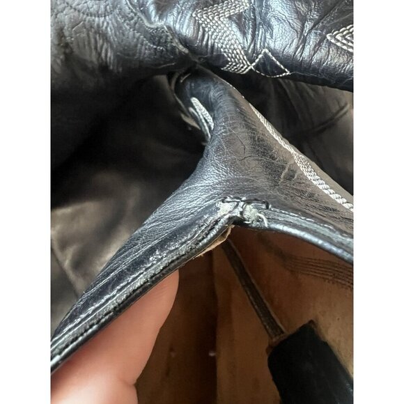 Tony Lama 6250 Black Shrunken Shoulder Leather Boots Mens Size 12 EE - Picture 8 of 8